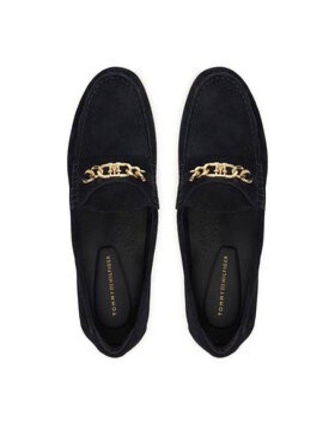 Tommy Hilfiger Mokasyny Th Chain Suede Loafer FW0FW09327 Granatowy