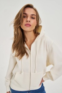 Bluza z kapturem ecru