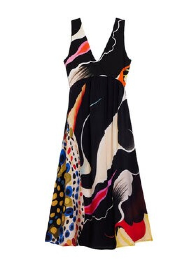 Desigual Sukienka letnia Japan Opart Lacroix 26SWVW60 Czarny Regular Fit