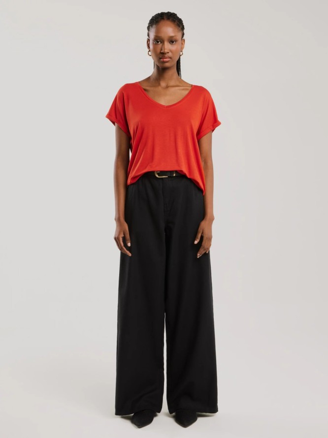 Koszulka damska o luźnym kroju czerwona Valeria 704