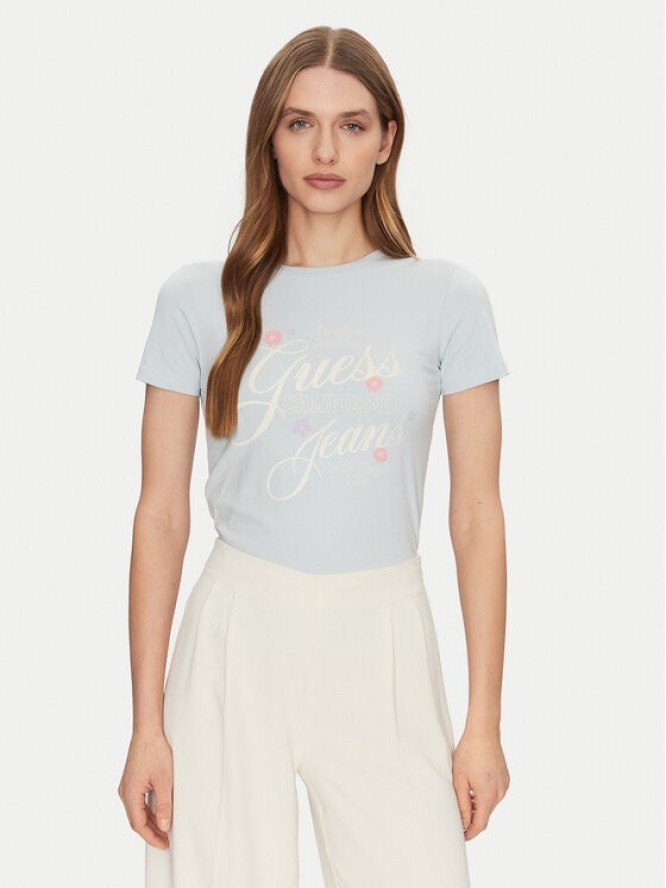 Guess Jeans T-Shirt W5GI24 J1314 Niebieski Regular Fit