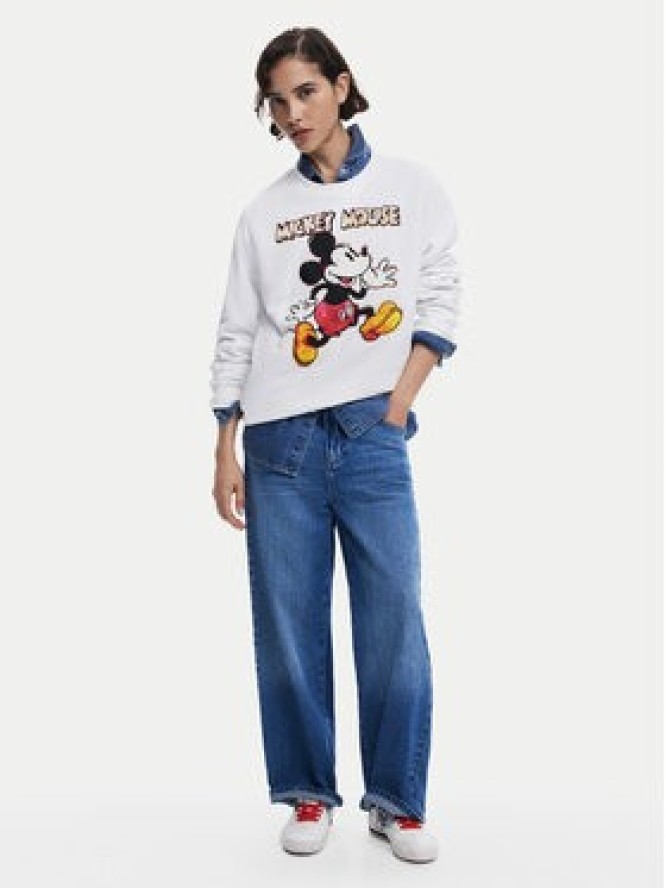 Desigual Bluza Avery Mickey 25SWSK45 Écru Regular Fit