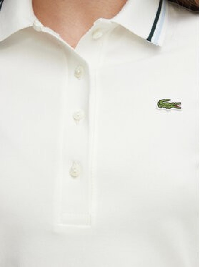Lacoste Polo DF5284 Kremowy Slim Fit