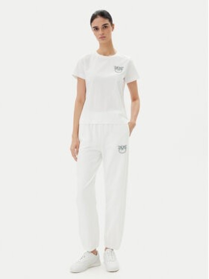 PINKO Spodnie dresowe Plumcake 104790 A2G8 Biały Regular Fit