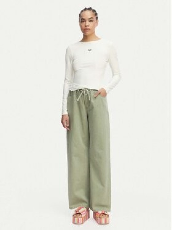 Roxy Longsleeve ERJKT04364 Biały Slim Fit