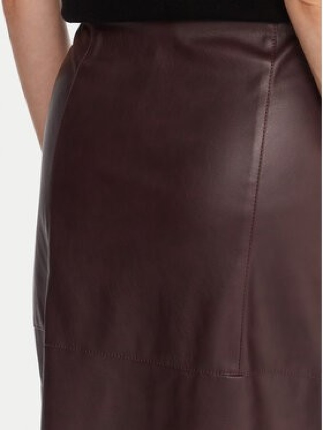 KAOS Spódnica z imitacji skóry RI1LE012 Bordowy Regular Fit
