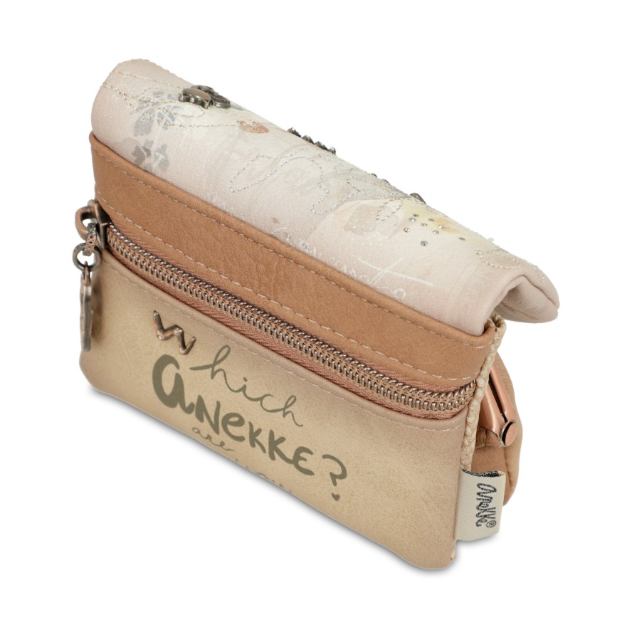 Beżowa Mała Damska Portmonetka Anekke