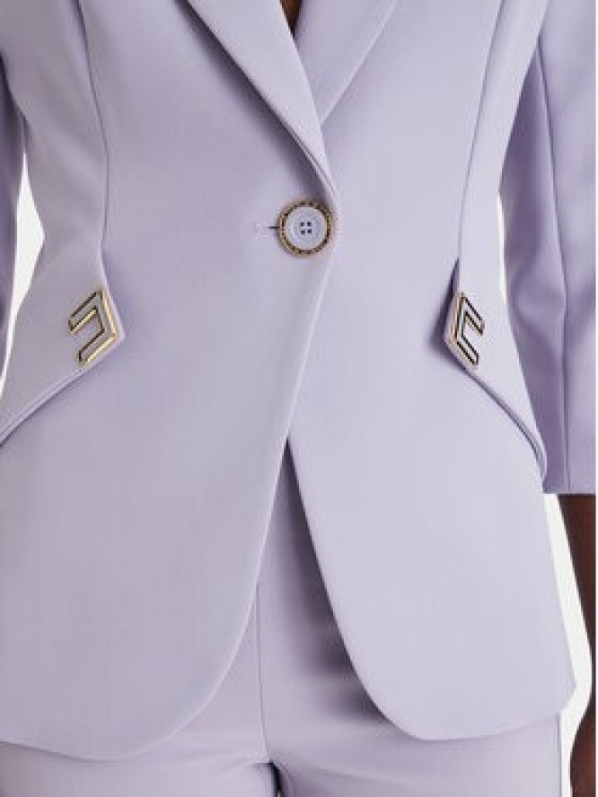 Elisabetta Franchi Marynarka GI-215-61E2-V590 Fioletowy Regular Fit