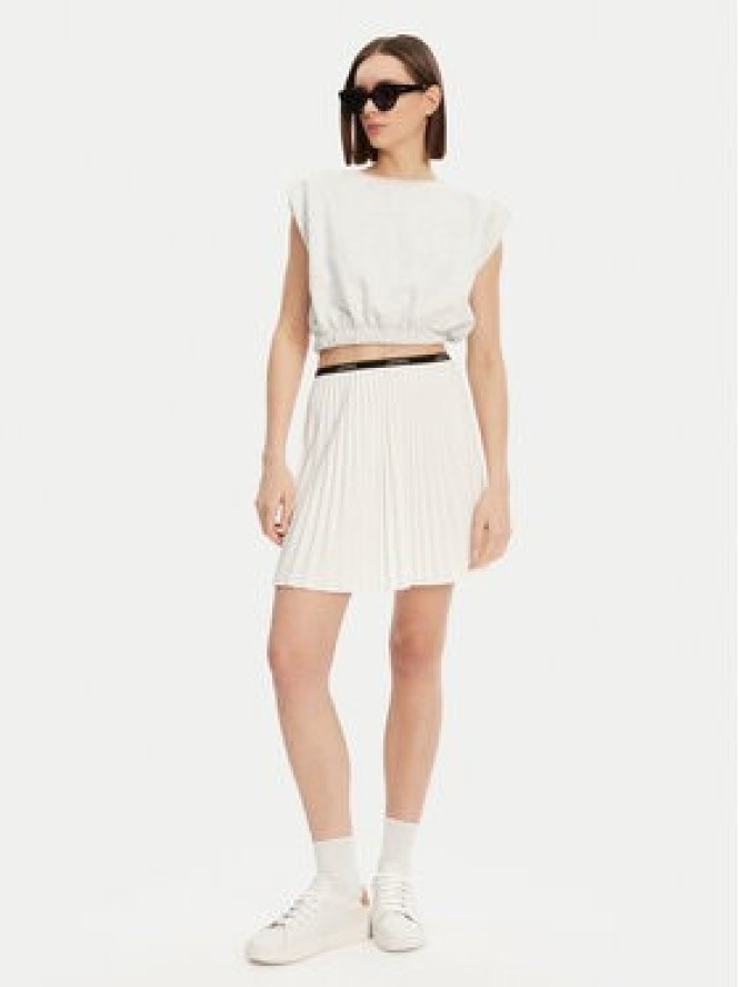 Lacoste Spódnica plisowana JF1403 Écru Regular Fit