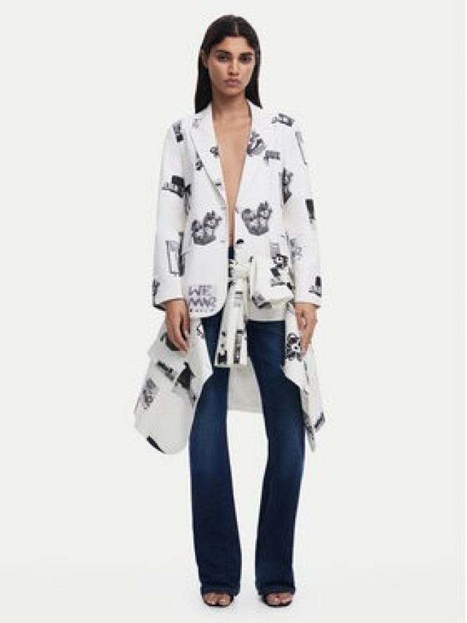 Desigual Marynarka 25SWEW15 Biały Regular Fit
