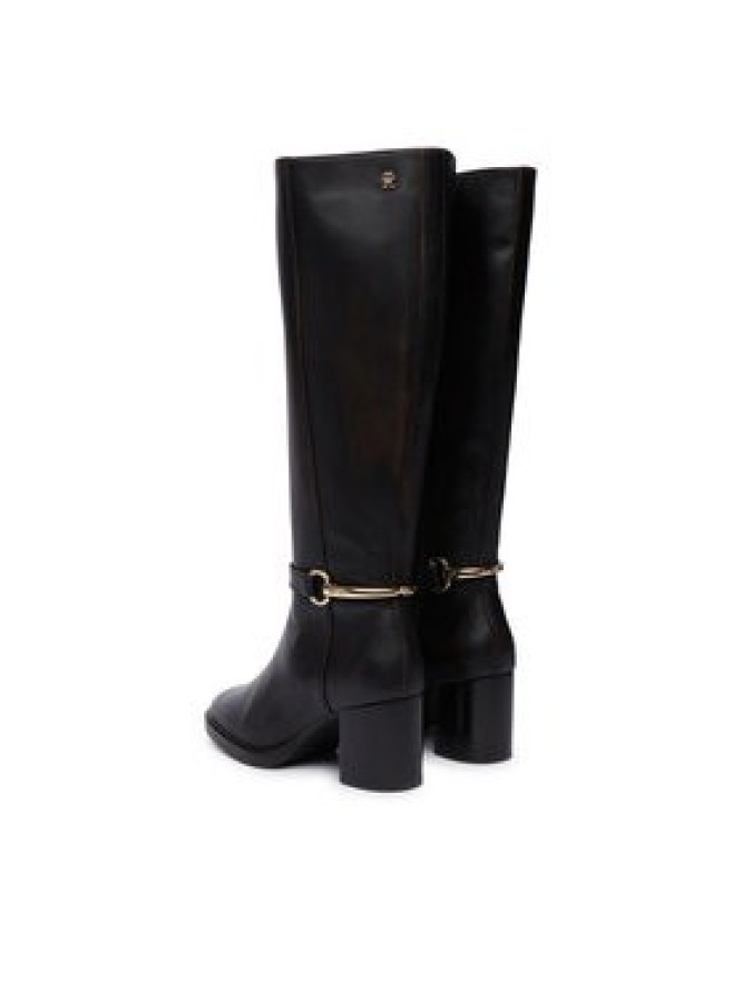 Tommy Hilfiger Kozaki Th Stud Heel Riding Knee Boot FW0FW09551 Brązowy ciemny