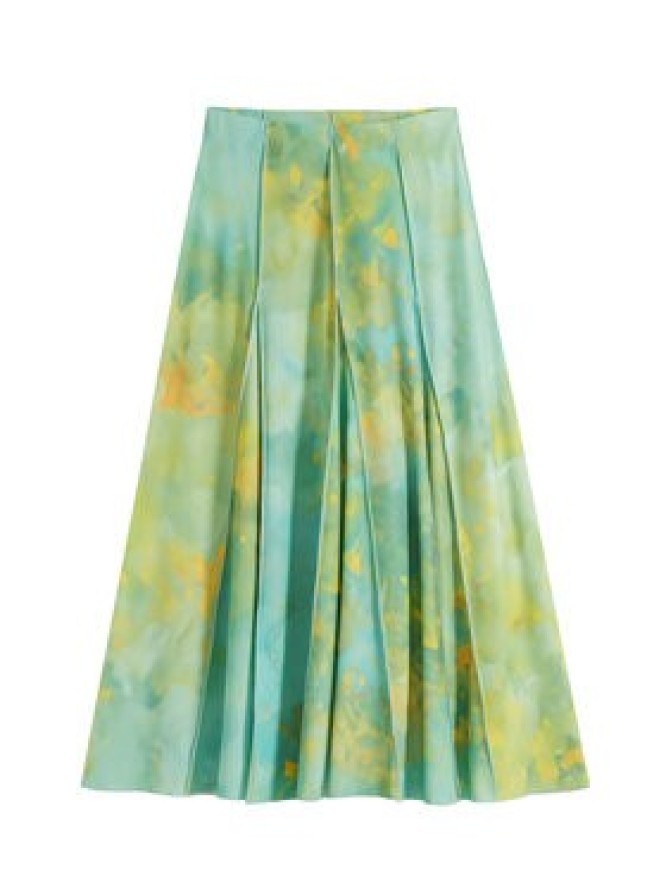 Desigual Spódnica maxi Desvanecer 25WWFK06 Zielony Regular Fit