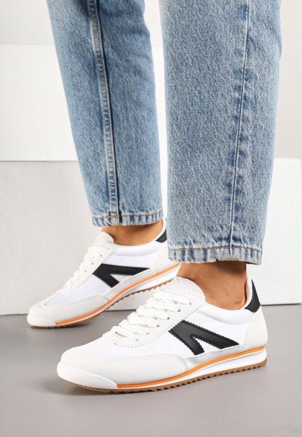 Białe Sneakersy z Geometrycznym Wzorem Zoloti