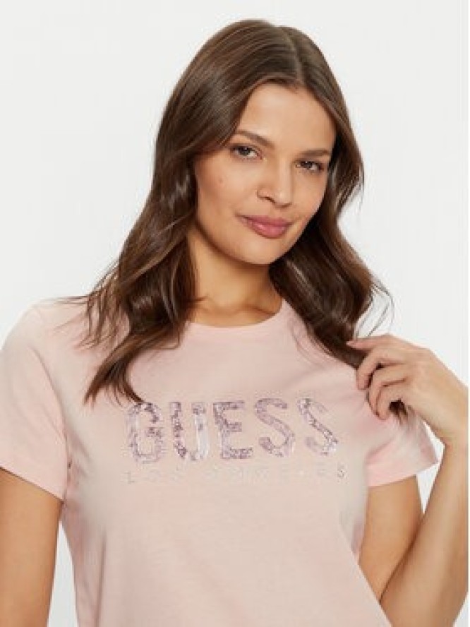 Guess T-Shirt W5RI19 I3Z14 Beżowy Regular Fit