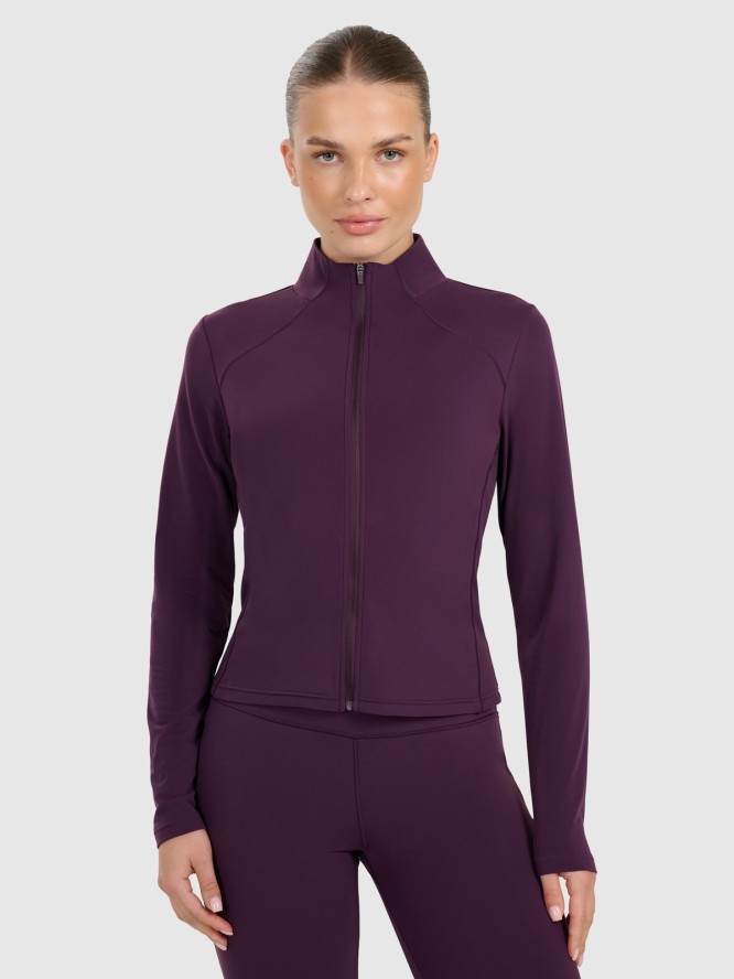 4F Bluza rozpinana bez kaptura damska - fioletowa XL