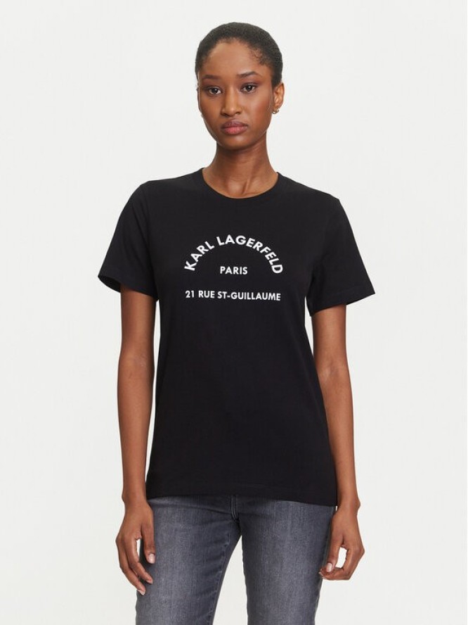 KARL LAGERFELD T-Shirt A3W17105 Czarny Regular Fit