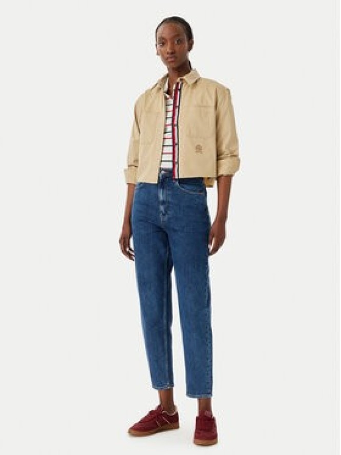 Tommy Jeans Koszula DW0DW22942 Beżowy Cropped Fit