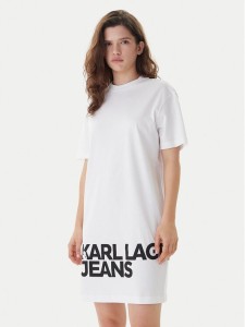 Karl Lagerfeld Jeans Sukienka codzienna B1W13054 Biały Regular Fit