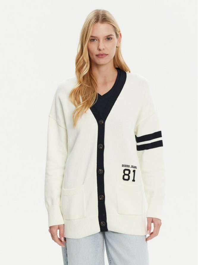 Guess Jeans Kardigan W5RR49 Z3HM1 Écru Regular Fit