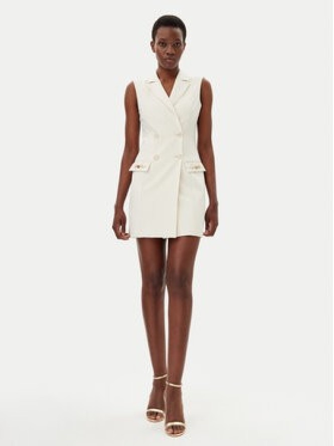 Gaudi Sukienka koktajlowa 511FD15033 Écru Regular Fit