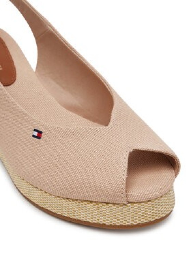 Tommy Hilfiger Espadryle Flag Mid Wedge Espad Slingback FW0FW08595 Różowy