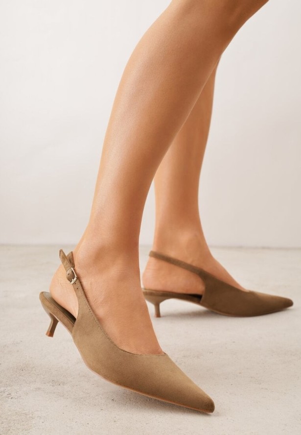 Zielone Sandały Slingback na Szpilce Kaczuszce Vetilia