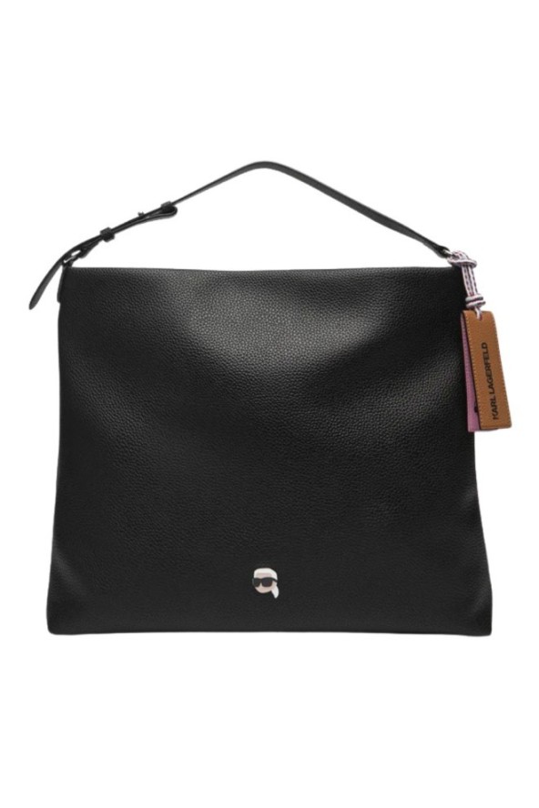 KARL LAGERFELD Czarna shopperka damska Ikon Pebble Hobo