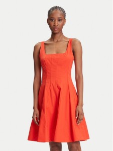 STAUD Sukienka codzienna Mini Wells R25S2249PO Pomarańczowy Slim Fit