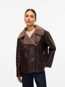 Vero Moda Kurtka "VMMIRANDA w kolorze brązowym ze skóry syntetycznej rozmiar: L