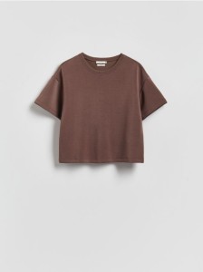 T-shirt z modalem - brązowy