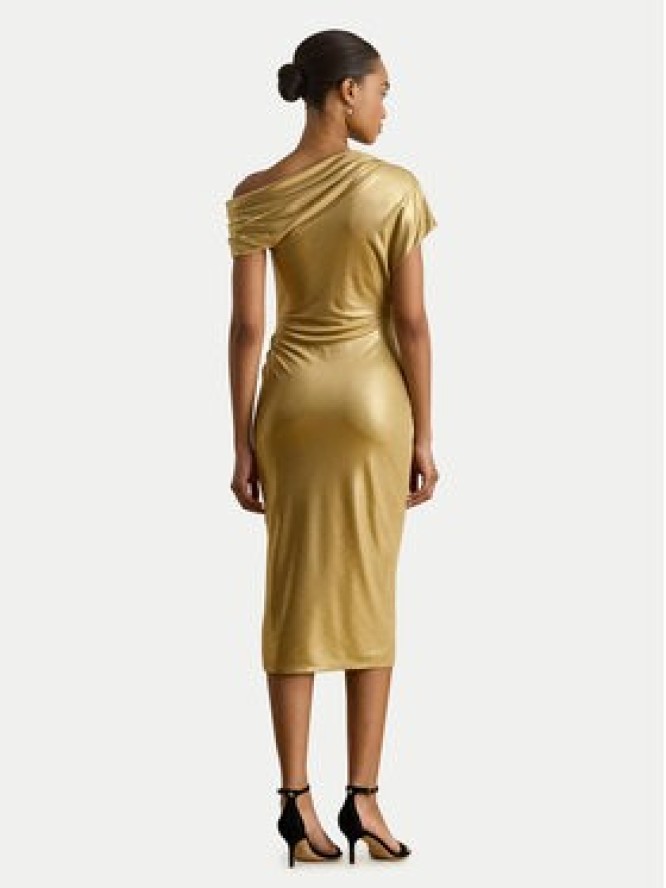 LAUREN RALPH LAUREN Sukienka koktajlowa 253P03414002 Złoty Slim Fit