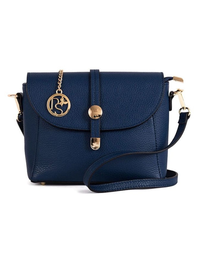 Pia Sassi Skórzana torebka "La Marmora" w kolorze granatowym - 25 x 19 x 8 cm rozmiar: onesize