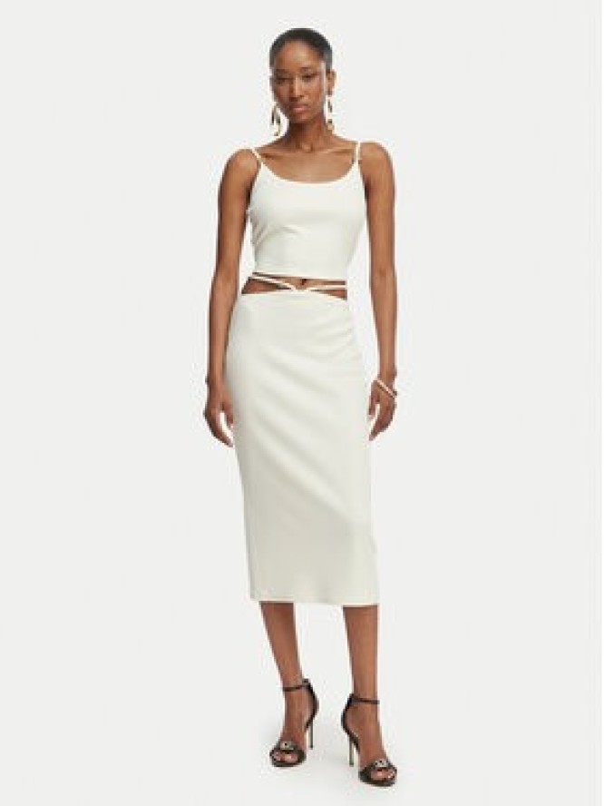 Guess Spódnica ołówkowa E6GD04 KG322 Kremowy Slim Fit