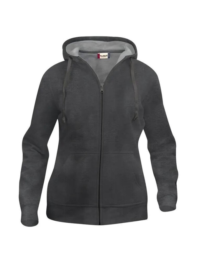 clique Basic Hoody Full Zip Women – Bluza z kapturem anthracite melange
