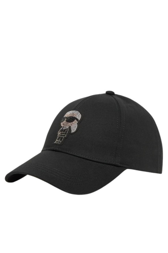 KARL LAGERFELD Czapka z daszkiem damska z cyrkonami Ikon
