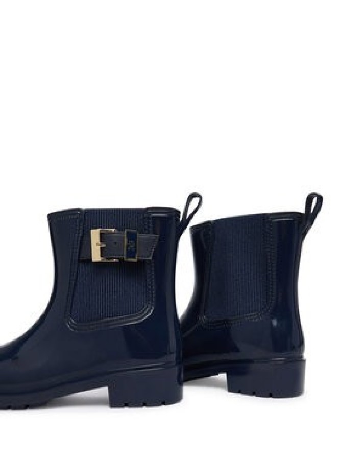 Tommy Hilfiger Kalosze Th Buckle Glossy Ankle Rain Boot FW0FW09543 Granatowy