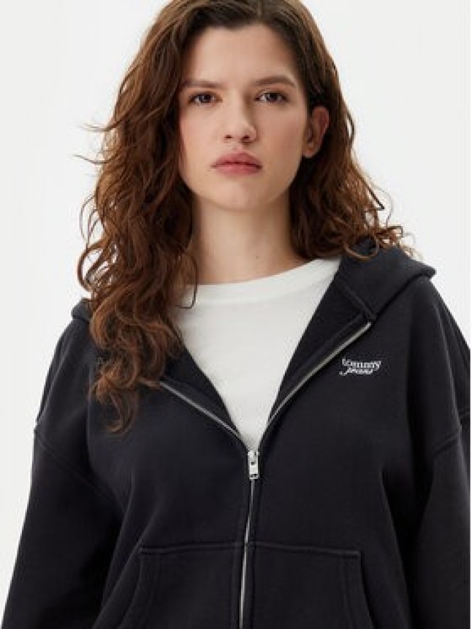 Tommy Jeans Bluza Script Logo DW0DW20303 Czarny Boxy Fit