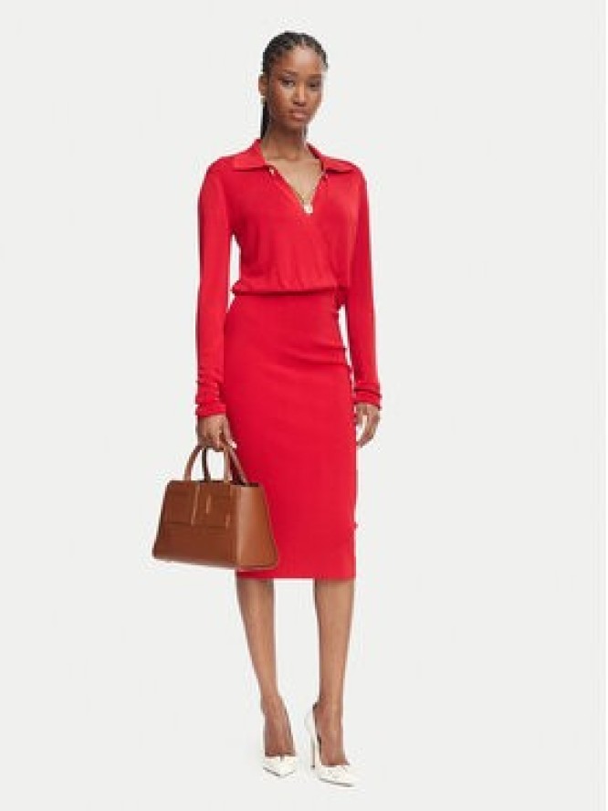 Elisabetta Franchi Sukienka koktajlowa AM-19S-66E2-V500 Czerwony Slim Fit