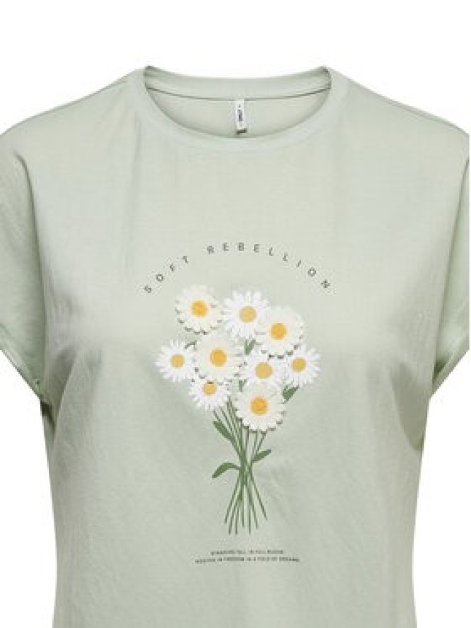 ONLY T-Shirt Jany 15372108 Zielony jasny Regular Fit