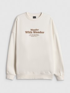 4F Bluza dresowa oversize bez kaptura damska - biała M