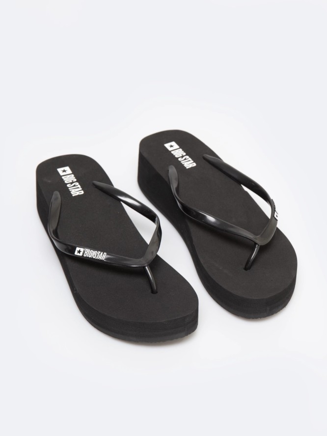 Japonki damskie na platformie czarne RR274A549 906