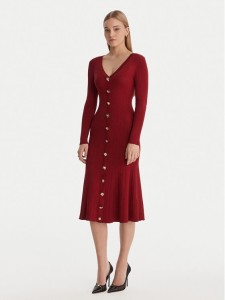 Guess Sukienka dzianinowa W6RK02 Z3700 Czerwony Regular Fit