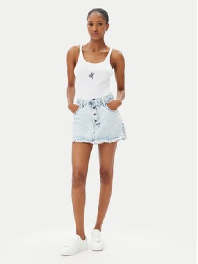 One Teaspoon Top Fine 26605 Biały Slim Fit