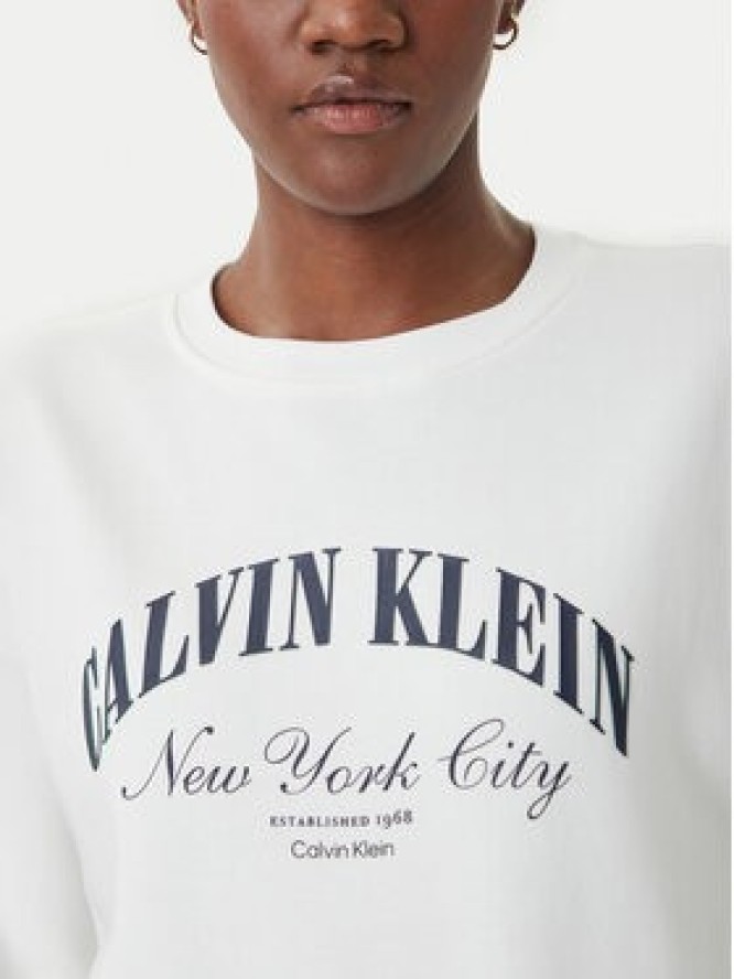 Calvin Klein Jeans Bluza Logo Graphic LV047F818G Biały Regular Fit
