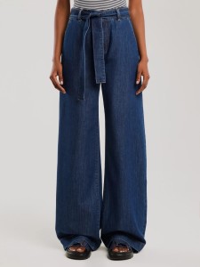 Jeansy damskie wide z paskiem granatowe Julii 550