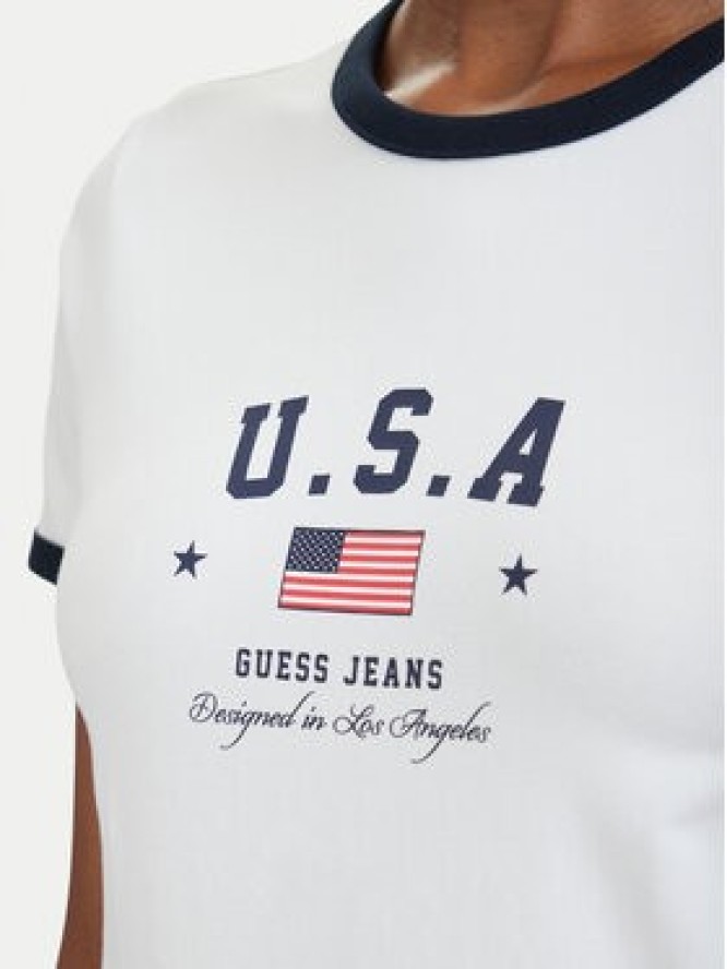 Guess Jeans T-Shirt W6YI16 K3995 Biały Slim Fit