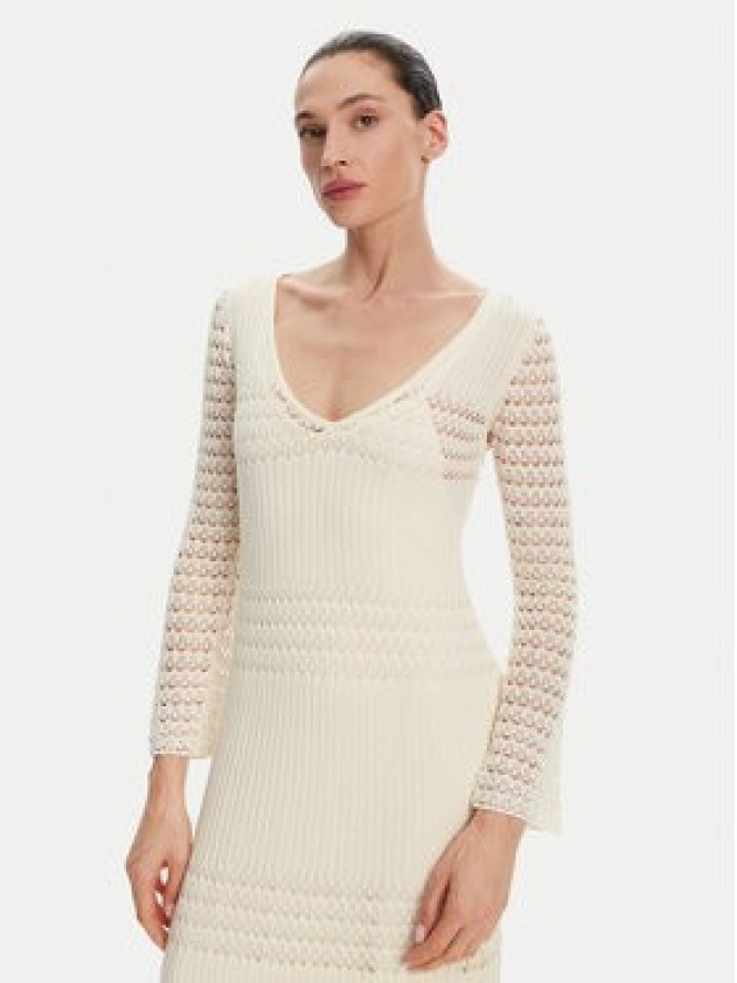 Pepe Jeans Sukienka dzianinowa Paulina PL953712 Beżowy Slim Fit