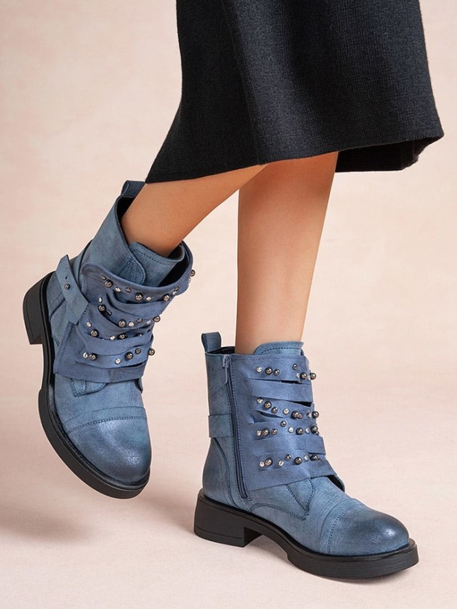 Foreverfolie Botki w kolorze niebieskim rozmiar: 37