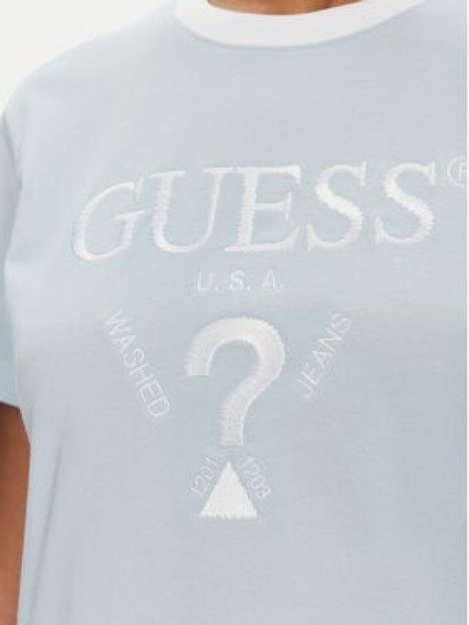 Guess T-Shirt V5GI18 I3Z14 Błękitny Boxy Fit