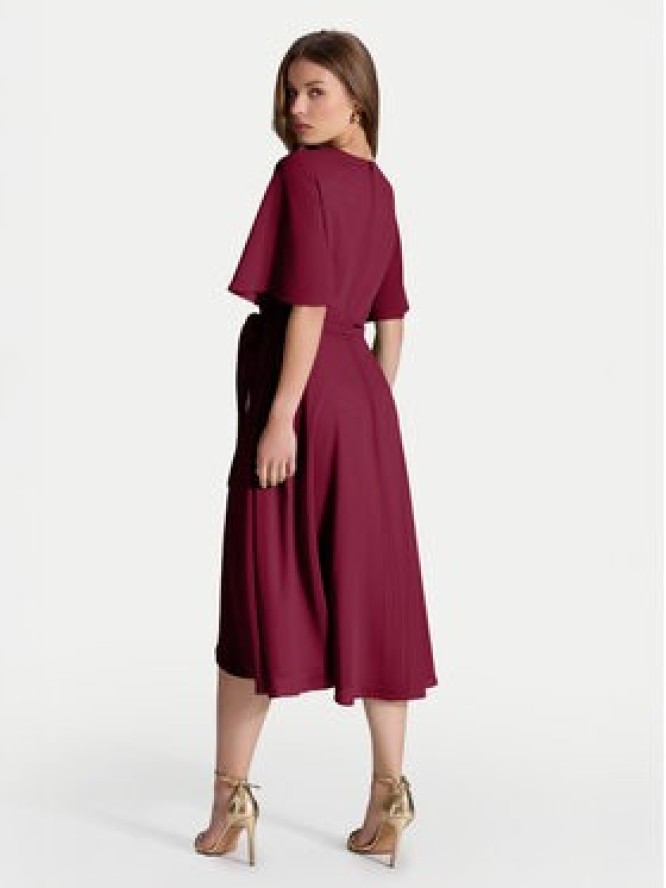 Swing Sukienka koktajlowa 5AI10200 Bordowy Regular Fit